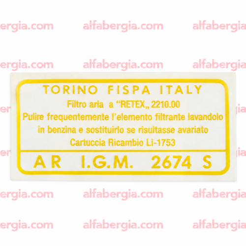 Adesivo filtro aria Fispa LI 1753