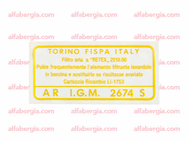 Adesivo filtro aria Fispa LI 1753