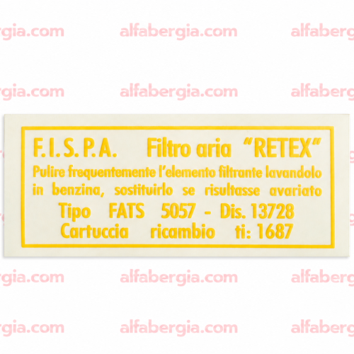 Adesivo filtro aria Fispa LI 1687