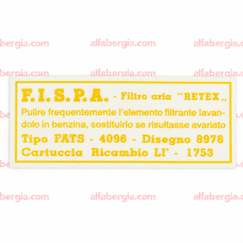Adesivo filtro aria Fispa LI 1753