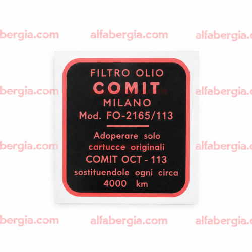 Adesivo filtro olio COMIT