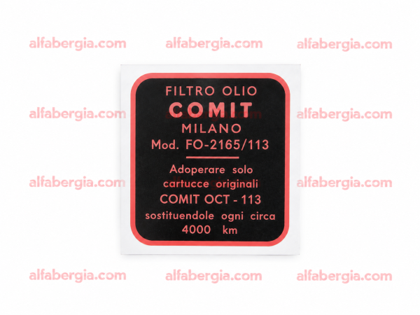 Adesivo filtro olio COMIT